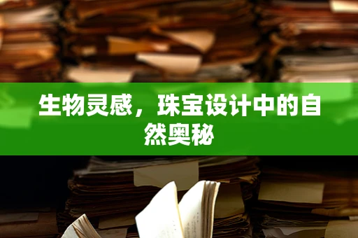 生物灵感，珠宝设计中的自然奥秘