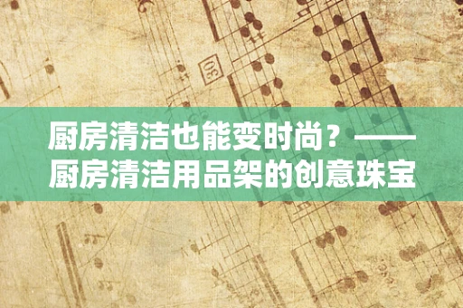 厨房清洁也能变时尚？——厨房清洁用品架的创意珠宝设计应用