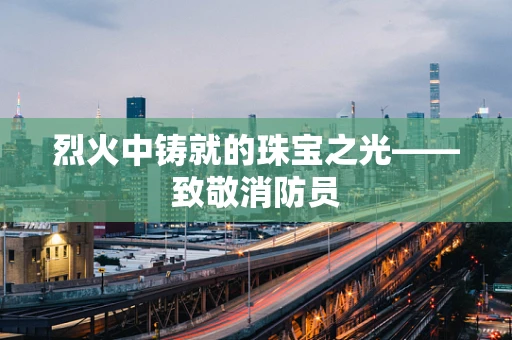 烈火中铸就的珠宝之光——致敬消防员