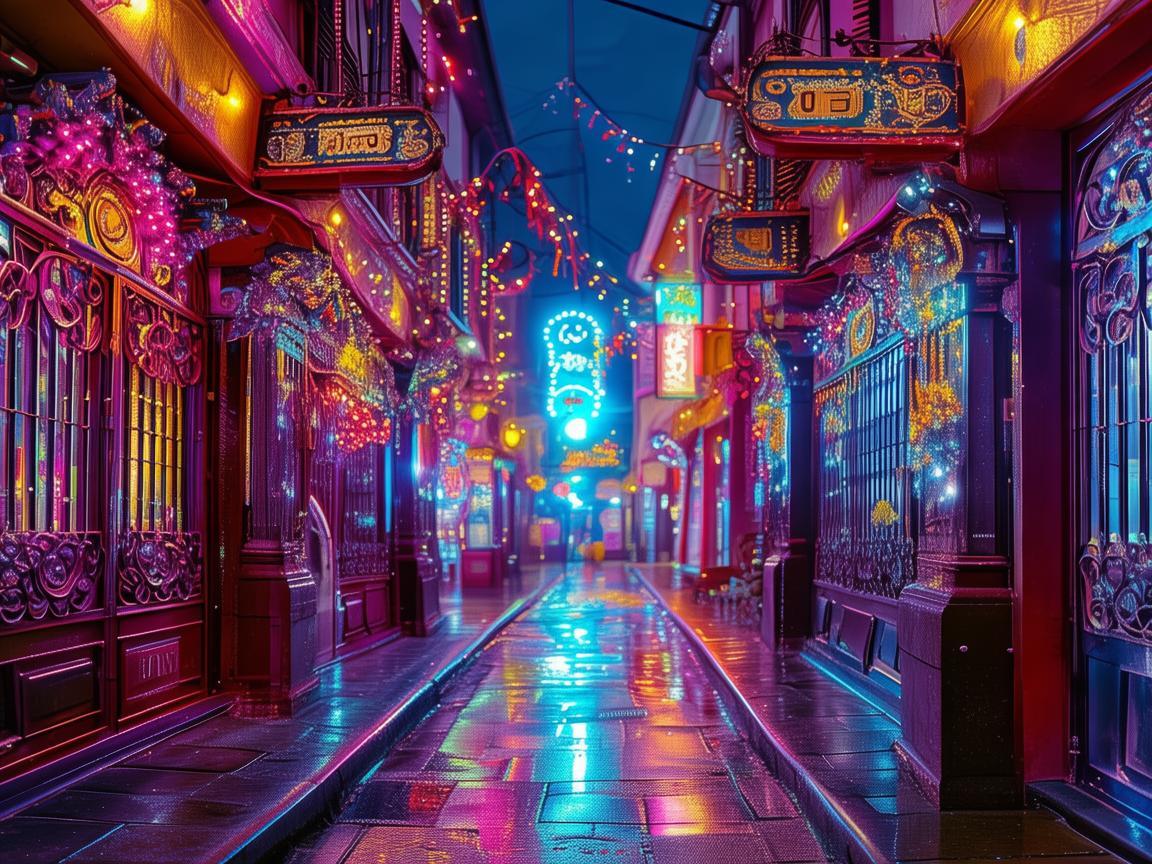 酒吧街的璀璨珠宝风情