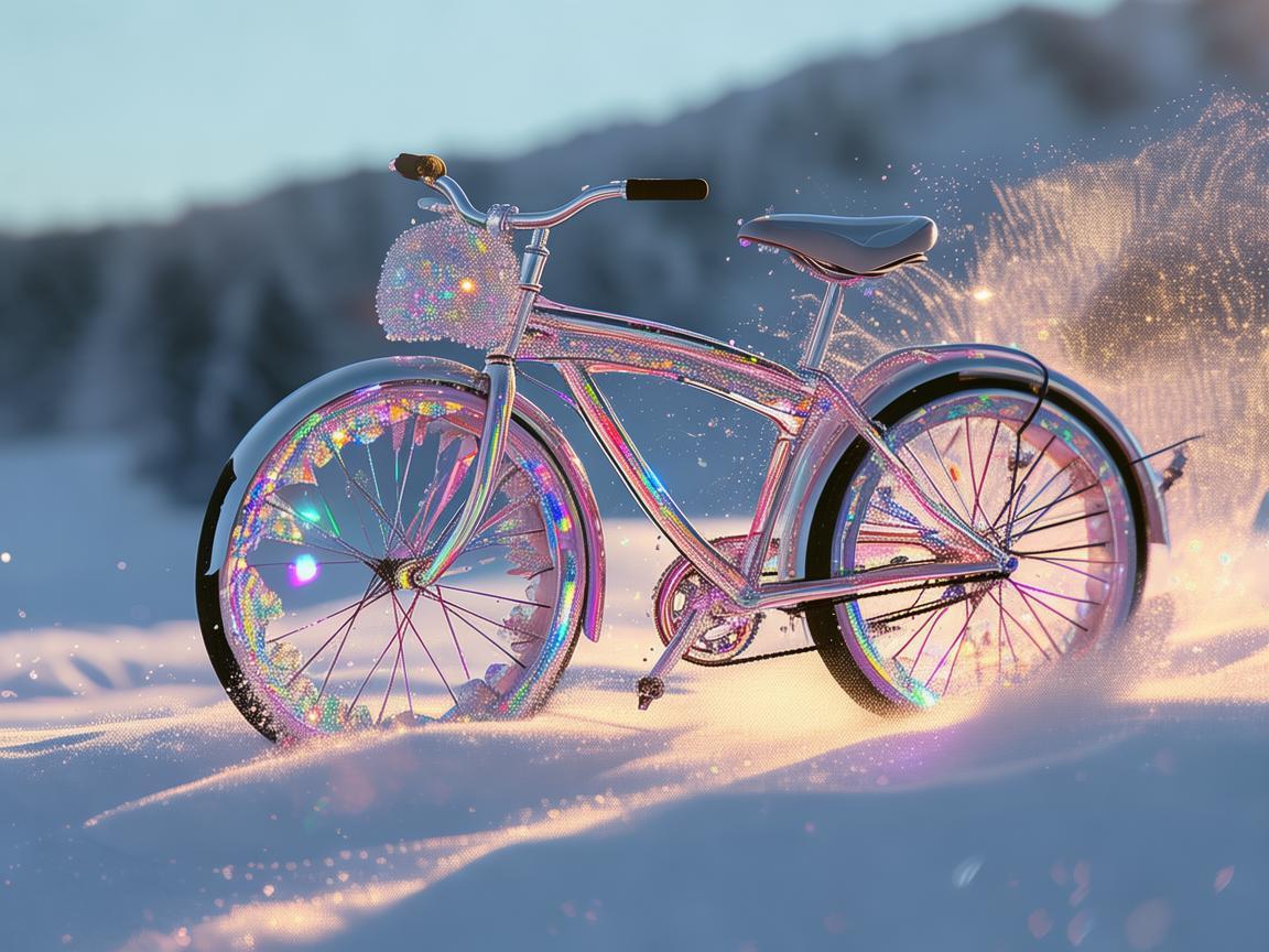 雪地自行车上的珠宝梦幻之旅